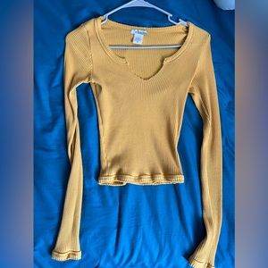 Yellow ribbed long sleeve